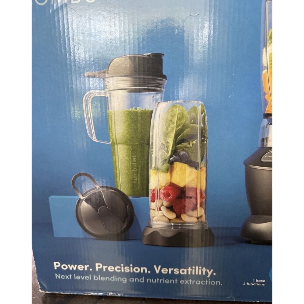 New NutriBullet 1200 Watt Blender Combo with Single Serve Cups NBF50500 Gray - Picture 10 of 16